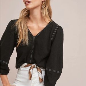 Anthropologie Current Air Black Medium Blouse